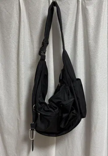 JEANASIS 나일론 더블 포켓 바디 백