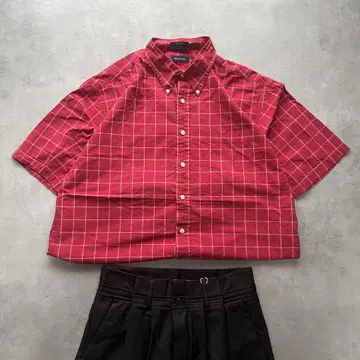 NAUTICA 체크 반팔 셔츠 레드 cityboy 시티 보이