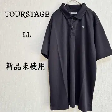 투어 스테이지 [택 포함 새상품] 골프웨어 블랙 피케 셔츠 LL