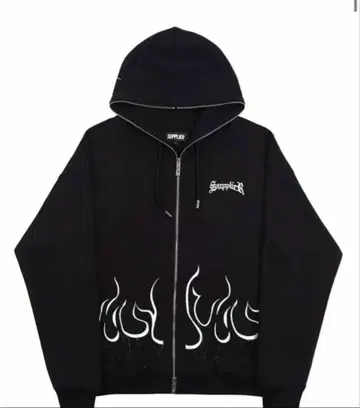 SUPPLIER Fire Pattern Rhinestone Hoodie