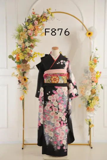 후리소데 세트 [ F876 ] 블랙 핑크 화이트