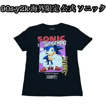 90s y2k 해외 공식 한정판 소닉 게임 애니메이션 TEE 프린트 블랙