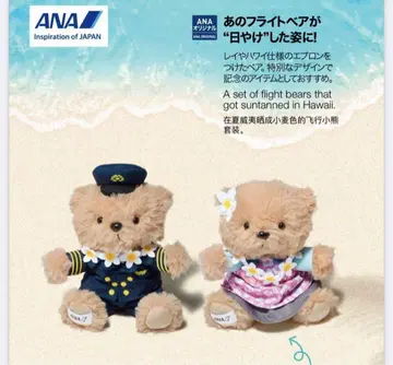 ANA 테디베어 파이롯트와 하와이안 드레스 2체 세트