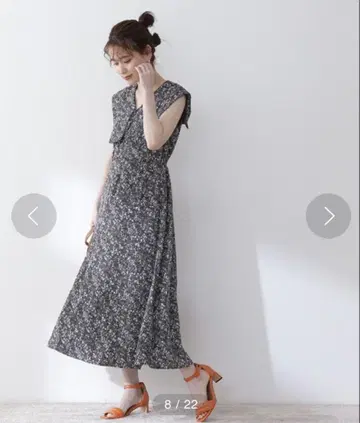 N. 에누내추럴뷰티 미니 꽃무늬 원피스 M 네이비