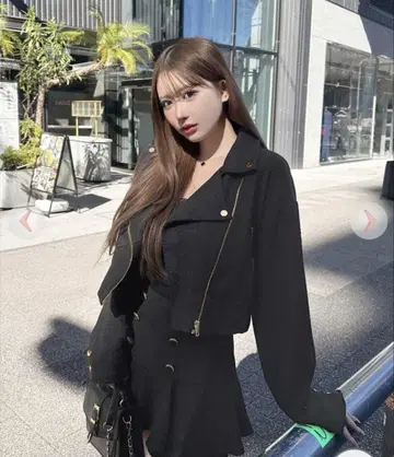 셰리미 트위드 라이더 자켓 블랙