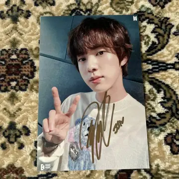 btsJin 사인 포함 아이돌 사진 A4 사이즈