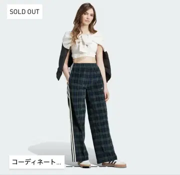 아디다스 오리지널 코듀로이 타탄 와이드 레그 팬츠