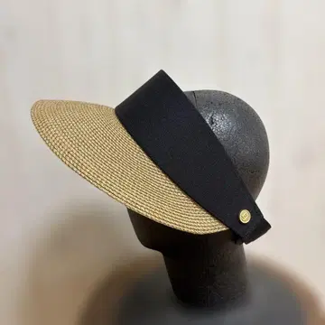 ERIC JAVITS 블랙 & 밀짚 색상 선바이저 프리 사이즈