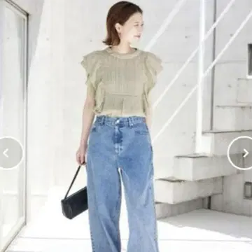 SLOBE lENA 라미 프릴 핀턱 블라우스 카키