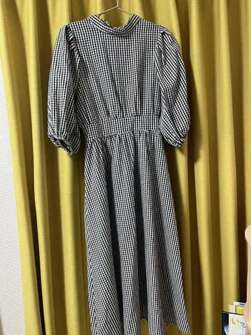 깅엄 체크 롱 원피스 L 사이즈