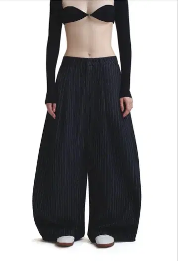 PP STRIPES PANTS 스트라이프 와이드 데님 PUSH PUSH