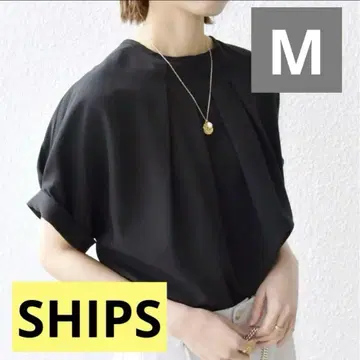 SHIPS 마 혼방 프론트 턱 돌먼 블라우스 화이트 M 사이즈