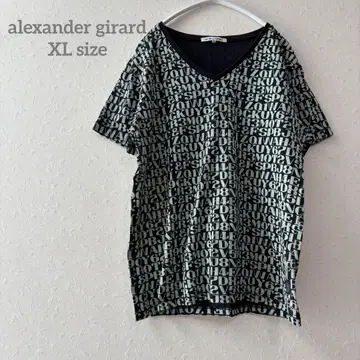 alexander girard [XL] 블랙 그린 캐주얼 V넥 티셔츠