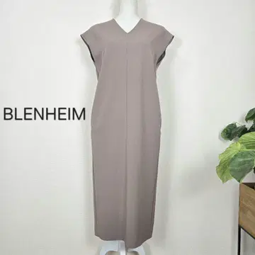BLENHEIM 블렌헤임 원피스 롱 반팔 베이지 맥시 무지