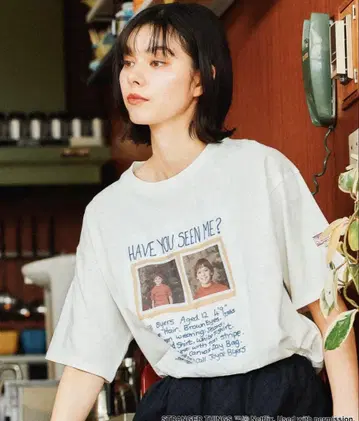니코앤드 [STRANGER THINGS] 콜라보 포스터풍 프린트 티셔츠