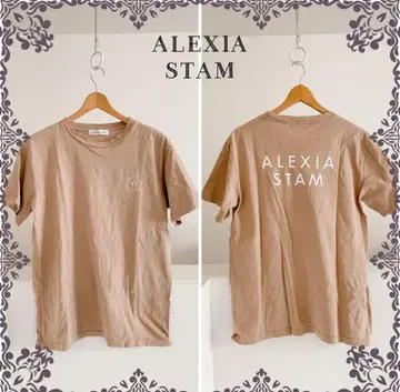 인기 alexiastam 알리시아 스탐 로고 반팔 티셔츠 베이지