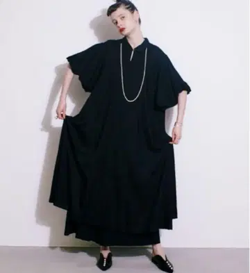 manana suerte 벌룬 슬리브 원피스 블랙