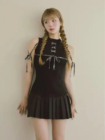 Darich 도킹 레이스업 미니 원피스