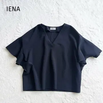 새상품급 IENA 플레어 슬리브 드레이프감 블라우스 네이비 숏 기장 V