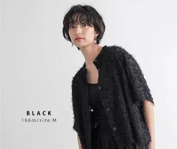 [ 시착만 한 상품 ] for/c 프린지 자카드 블라우스 블랙 L 사이즈