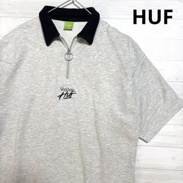 HUF 하프 지퍼 풀오버 반팔 맨투맨 오버사이즈