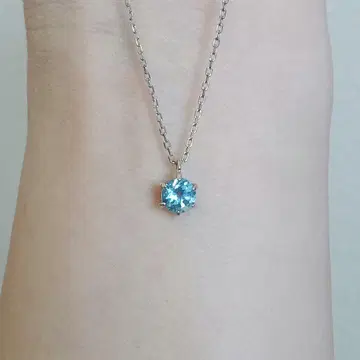 천연 블루 토파즈 목걸이 0.5ct 925