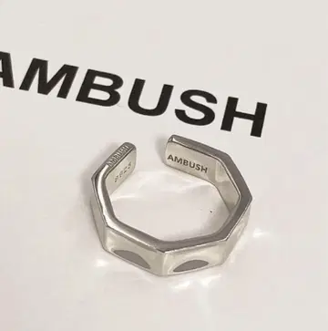 AMBUSH 실버 팔각형 오픈 반지