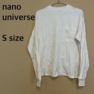 [ nano universe ] 남성용/긴팔 티셔츠/롱티/화이트/무지