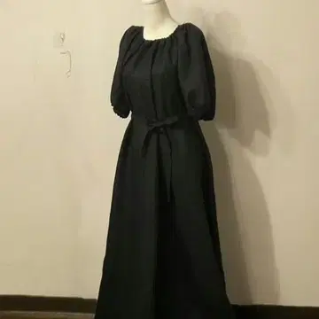 핸드메이드 린넨 부드러운 소매의 린넨 원피스