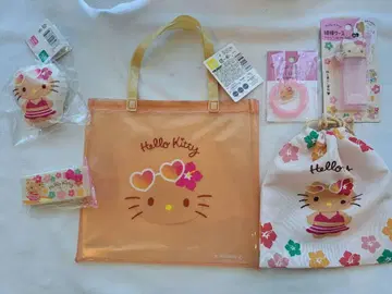 새상품 다이소 캔두 일광화상 키티 면봉 케이스 PVC 토트백 외