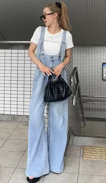 GRL 와이드 데님 올인원 qu37