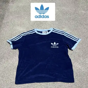 adidas 스트라이프 반팔 티셔츠 네이비