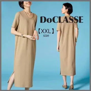 DoCLASSE 두클라쎄 리브 롱 원피스 반팔 라운드넥 성인