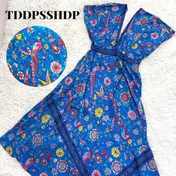 TDDPSSHDP 리조트 원피스 롱 맥시 새 꽃무늬 남국 프린지