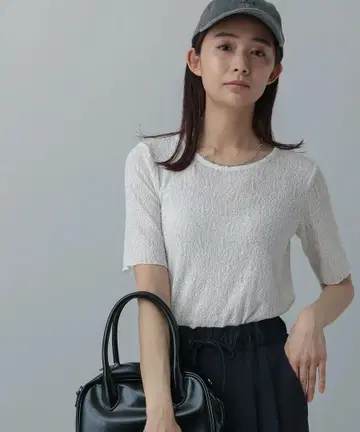 레이스 시어 풀오버 반팔