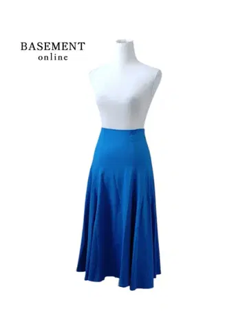 BASEMENT 베이스먼트 온라인 스트레치 플레어 롱 스커트 파랑