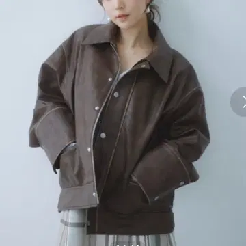 미사용 새상품 SNIDEL 스나이델 인조 가죽 블루종