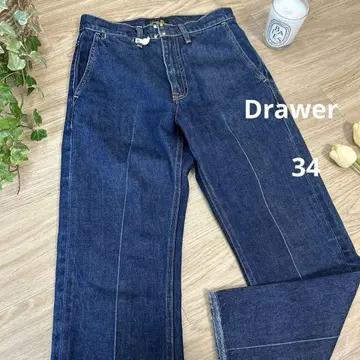 Drawer 드로어 코튼 인디고 5P 데님 팬츠 34 크롭 기장