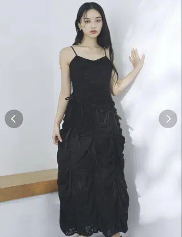 dazzlin 개더 리본 원피스 블랙 S 사이즈