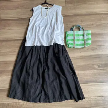 myapparel 린넨 100 롱 스커트