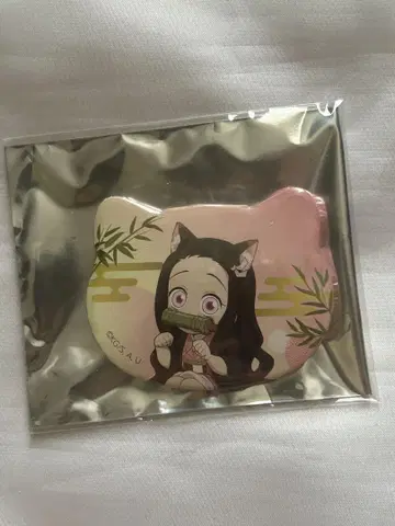귀멸의 칼날 난자타운 고양이 모양 캔뱃지 특별 임무상 네즈코