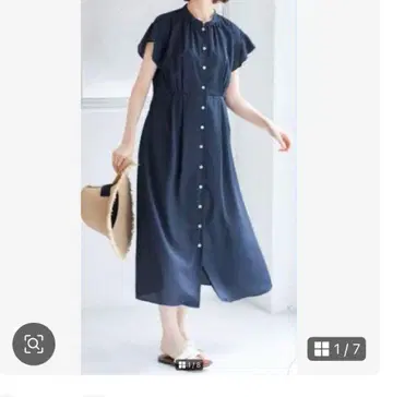 IENA 데신 프린트 프론트 버튼 원피스