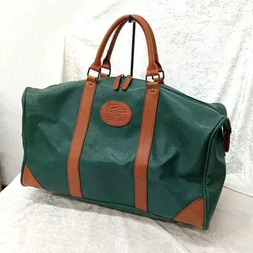 LACOSTE 라코스테 보스턴 백 로고 그린 가죽 빈티지