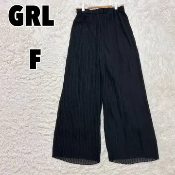 GRL 그레일 (F) 헤링본 플리츠 팬츠
