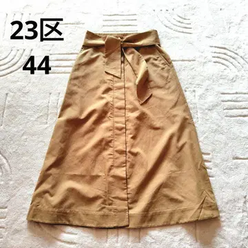 새상품급 23구 44 롱 스커트 카멜 허리 리본 벨트 A라인