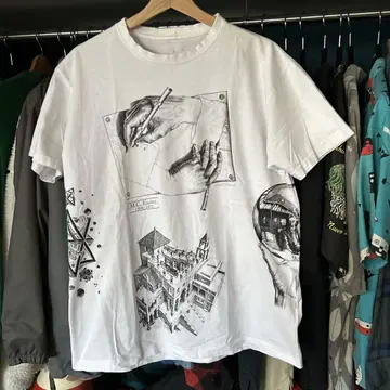 90s M.C.Escher 티셔츠 에셔 데마시 에칭