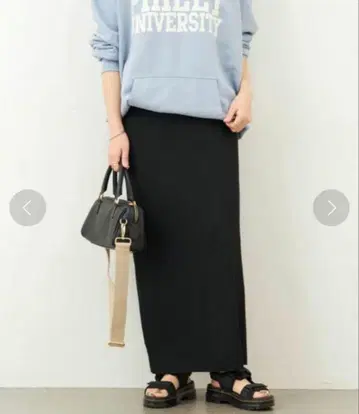 새상품급 JOURNAL STANDARD P 플라이 롱 스커트 F 블랙