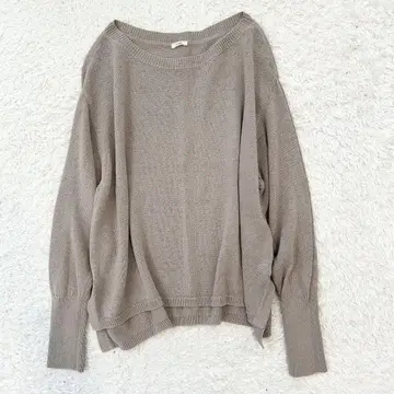 새상품급 이에나 IENA 코튼 나일론 테이프 얀 풀오버 베이지