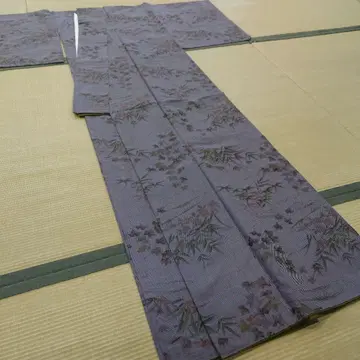 맞춤 츠무기 순수 실크 겹 기모노 미사용품