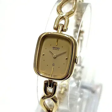 SEIKO 1400-5190 스퀘어 QZ 여성용 손목시계 골드